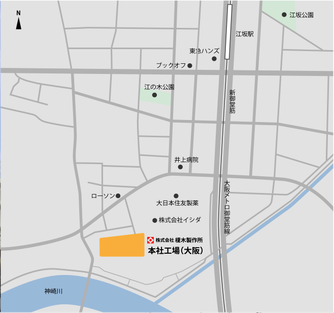 本社工場（大阪）周辺地図