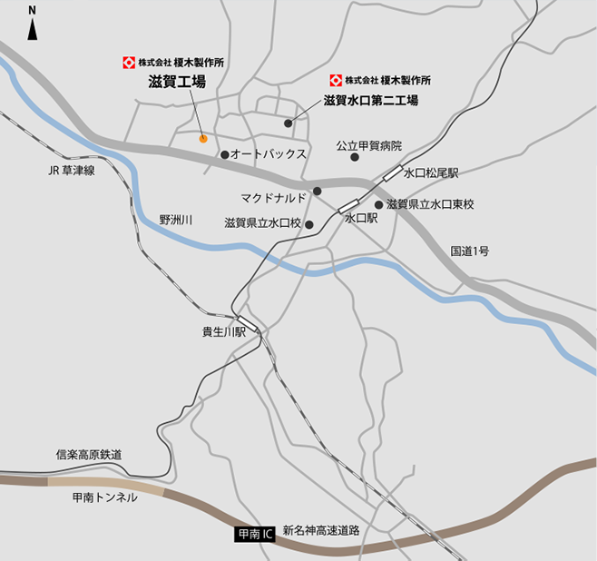 滋賀水口工場周辺地図